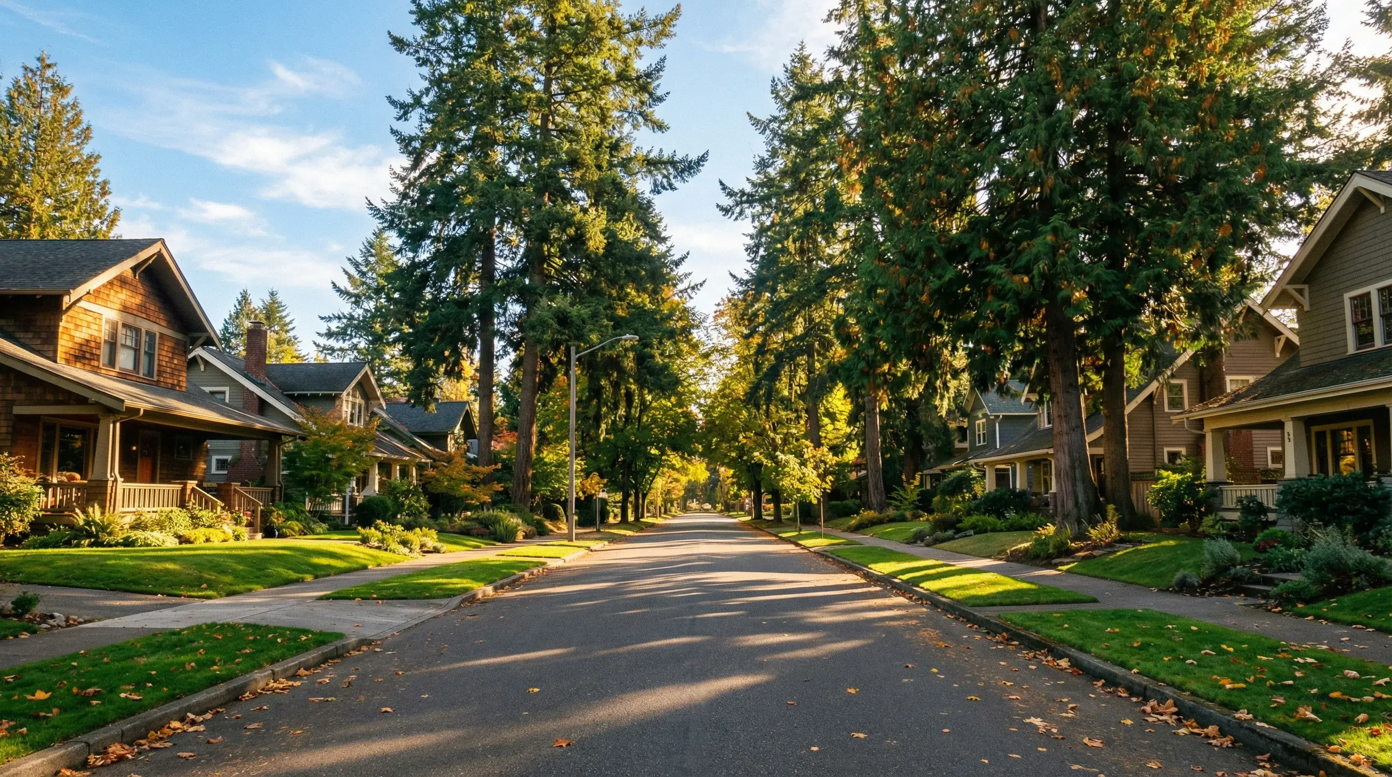 Pacific Northwest craftsman home at dusk